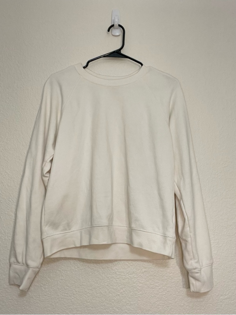 Everlane Cotton Crewneck Raglan Sweatshirt in Off-White